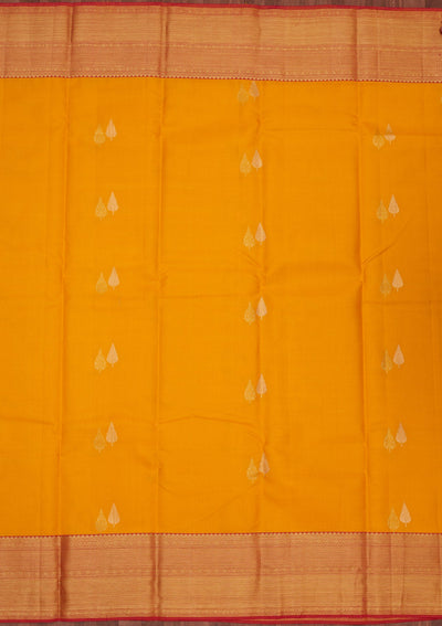 Mustard Zariwork Pure Silk Saree-Koskii