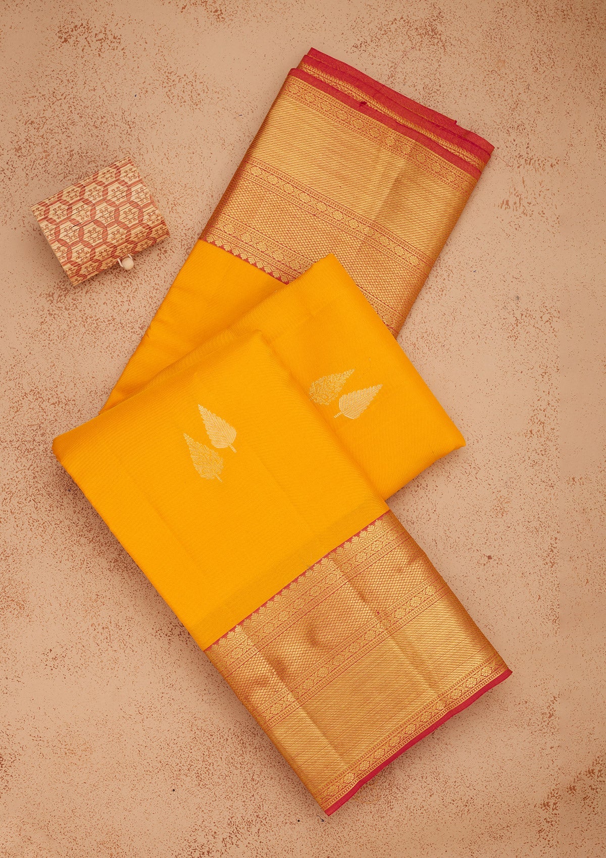 Mustard Zariwork Pure Silk Saree-Koskii