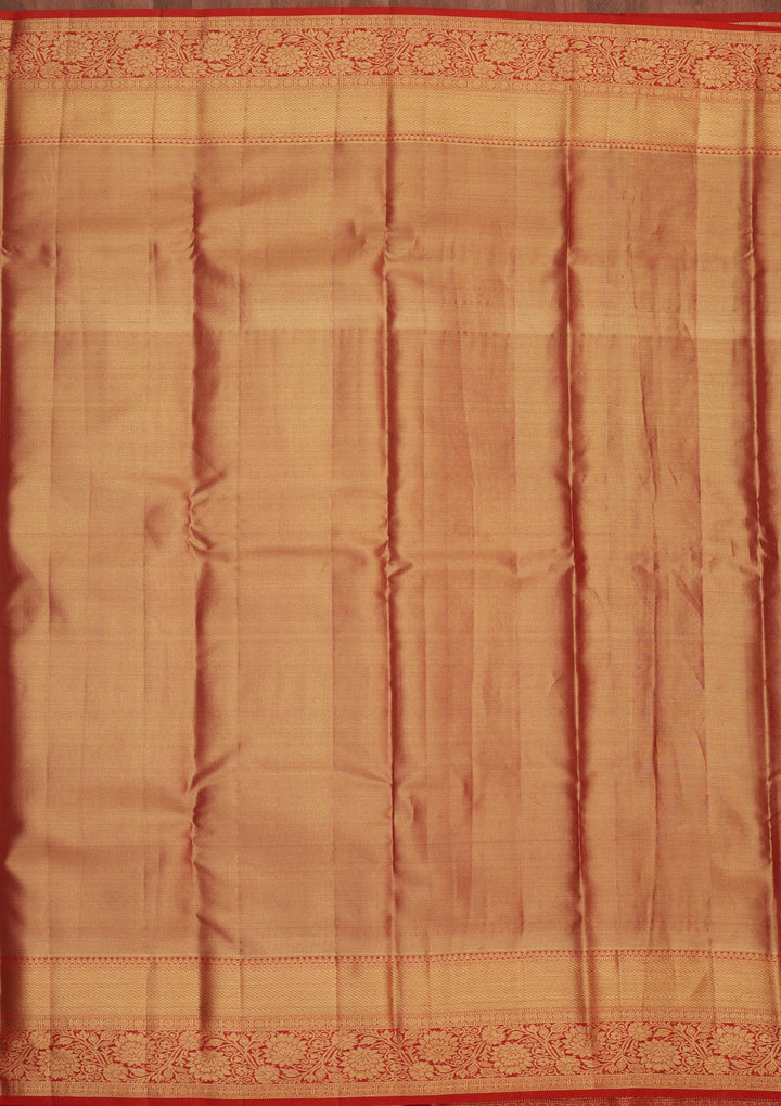 Mustard Zariwork Pure Silk Saree-Koskii