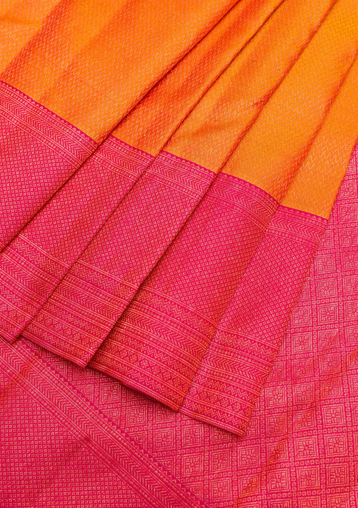 Mustard Zariwork Pure Silk Saree-Koskii