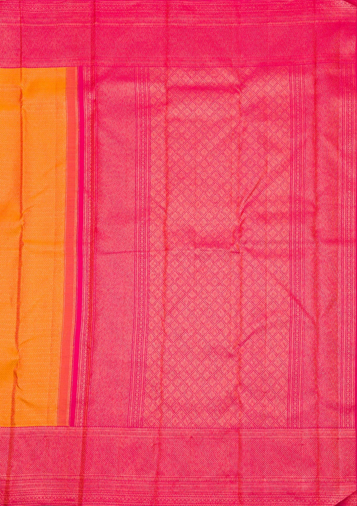 Mustard Zariwork Pure Silk Saree-Koskii