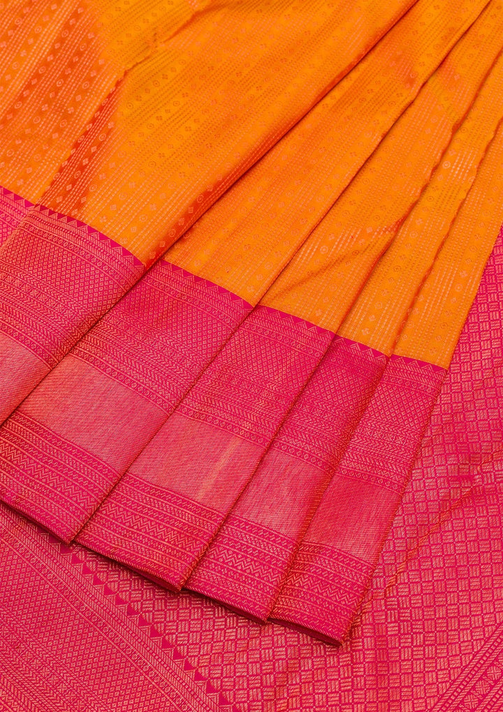 Mustard Zariwork Pure Silk Saree-Koskii