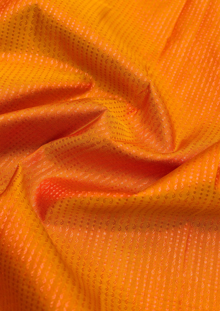 Mustard Zariwork Pure Silk Saree-Koskii