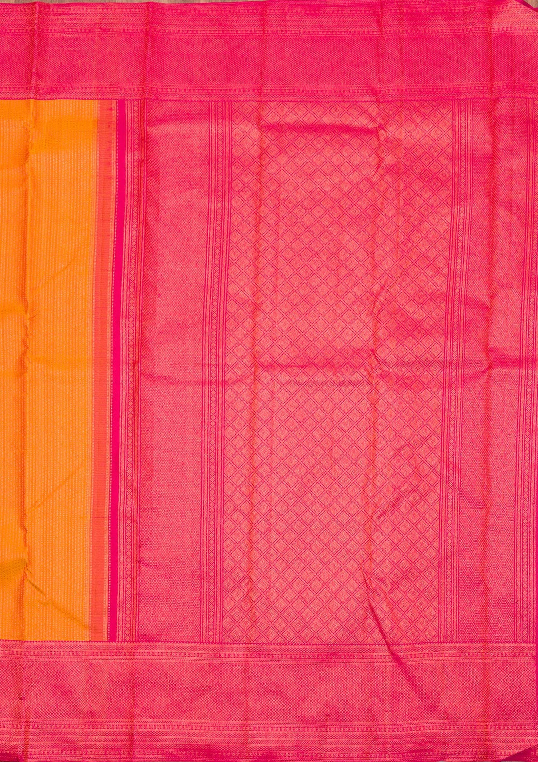 Mustard Zariwork Pure Silk Saree-Koskii