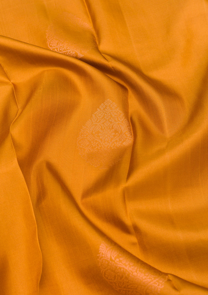 Mustard Zariwork Pure Silk Saree-Koskii