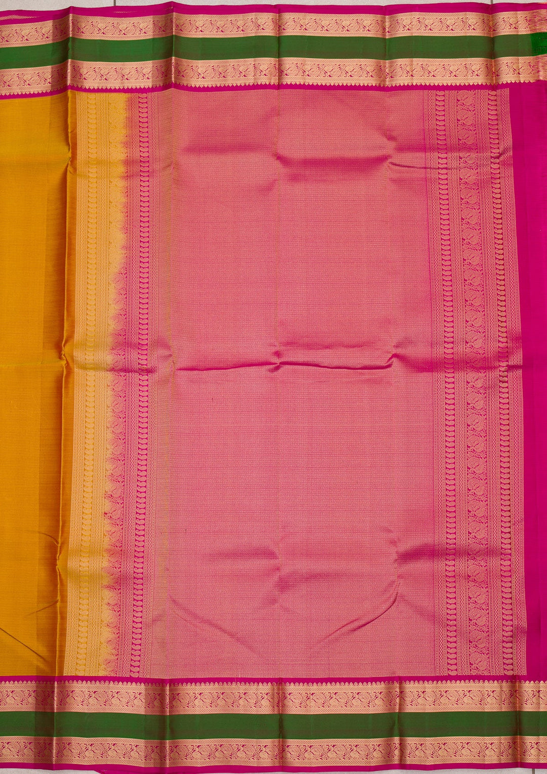 Mustard Zariwork Pure Silk Saree-Koskii