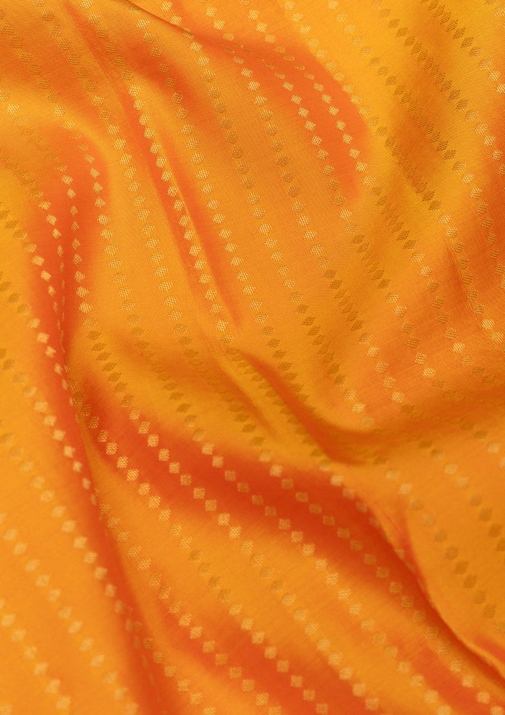 Mustard Zariwork Pure Silk Saree-Koskii