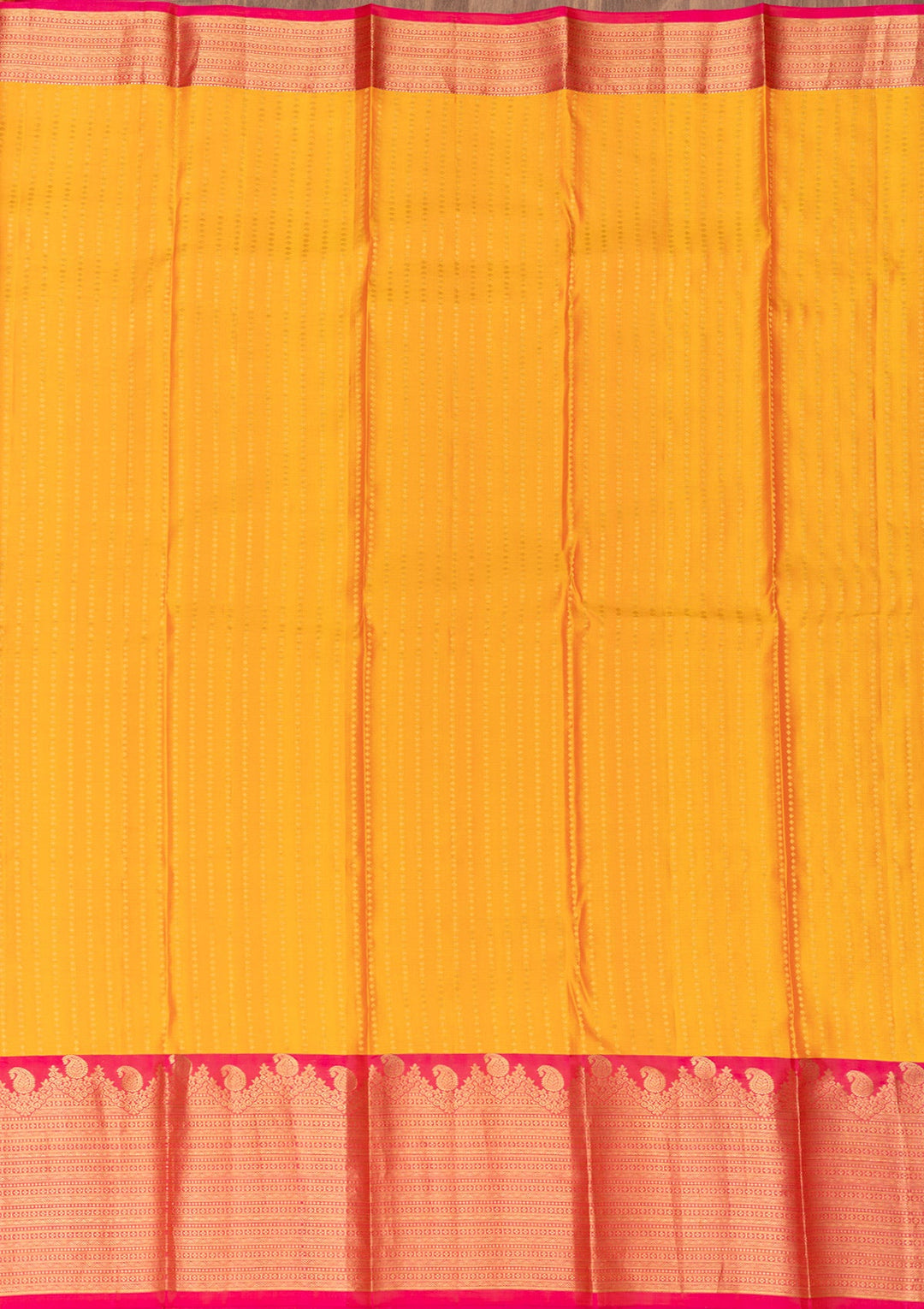 Mustard Zariwork Pure Silk Saree-Koskii