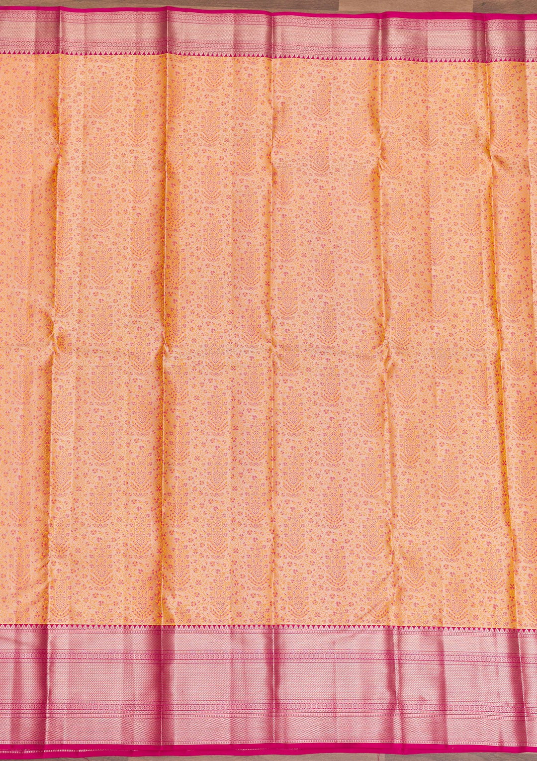 Mustard Zariwork Pure Silk Saree-Koskii