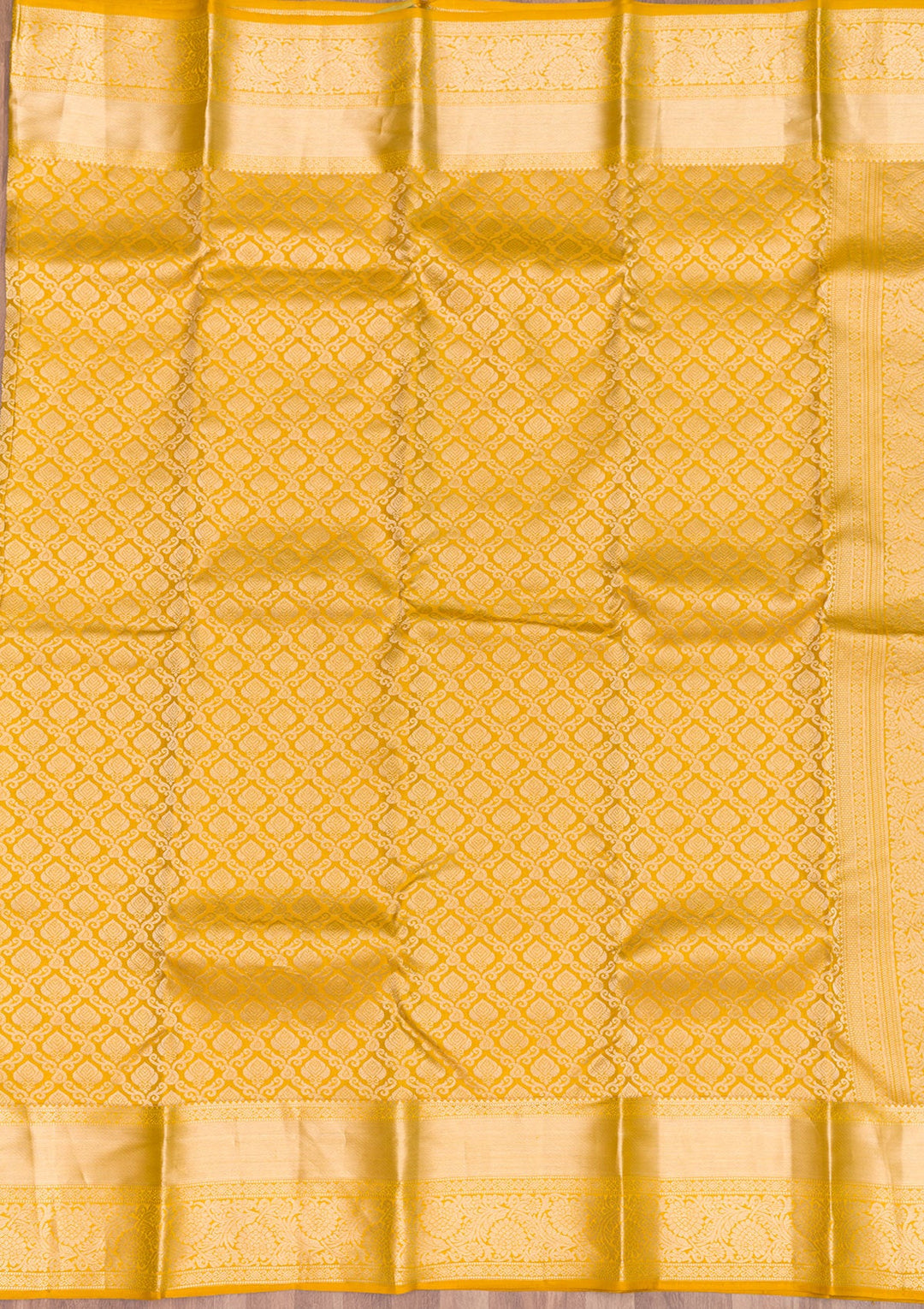 Mustard Zariwork Pure Silk Saree-Koskii