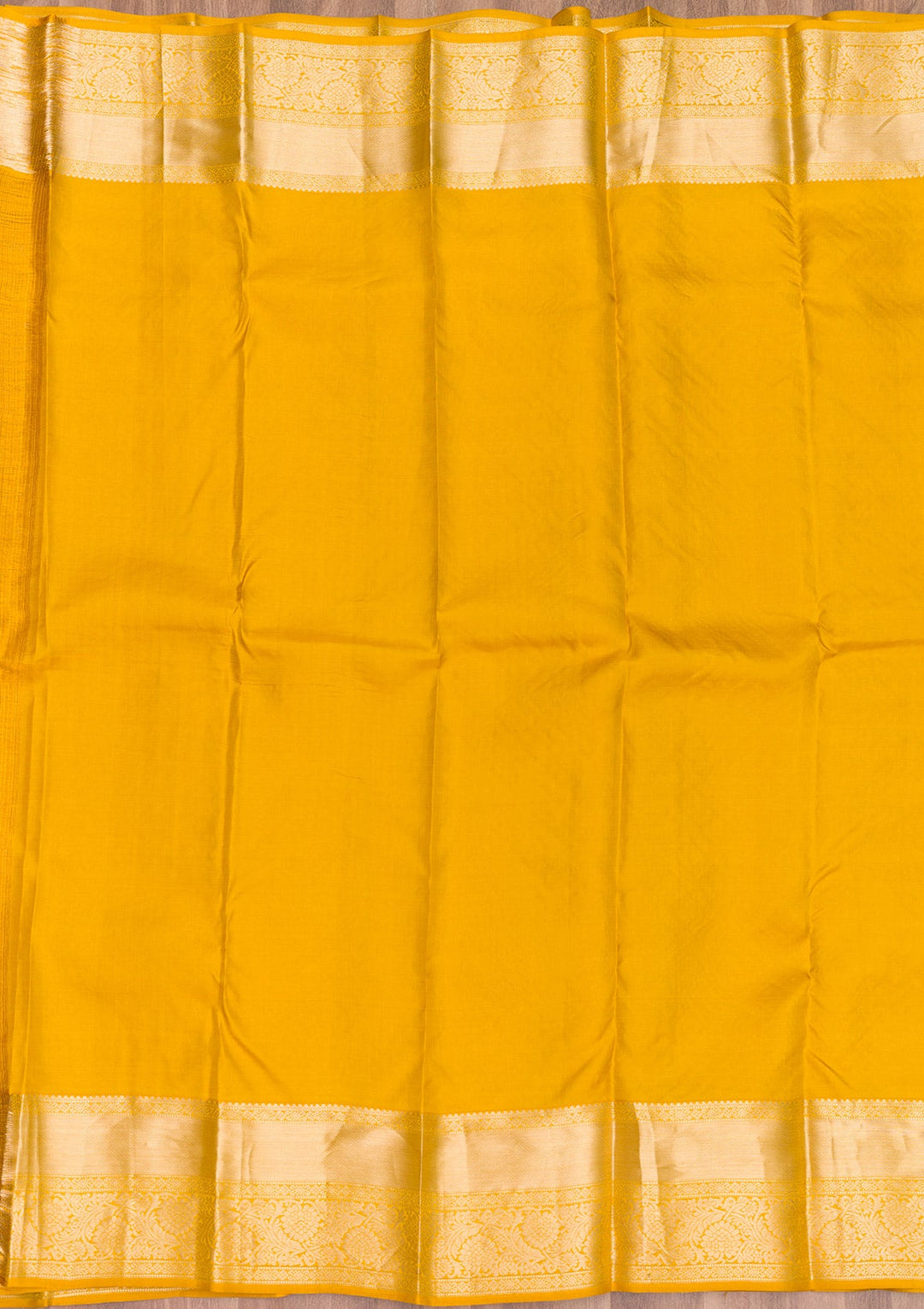 Mustard Zariwork Pure Silk Saree-Koskii