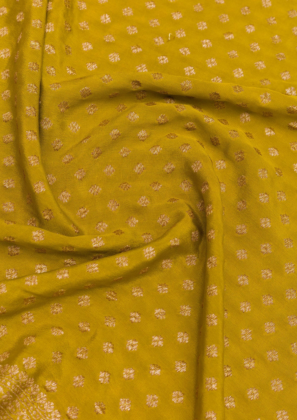 Mustard Zariwork Pure Silk Saree-Koskii
