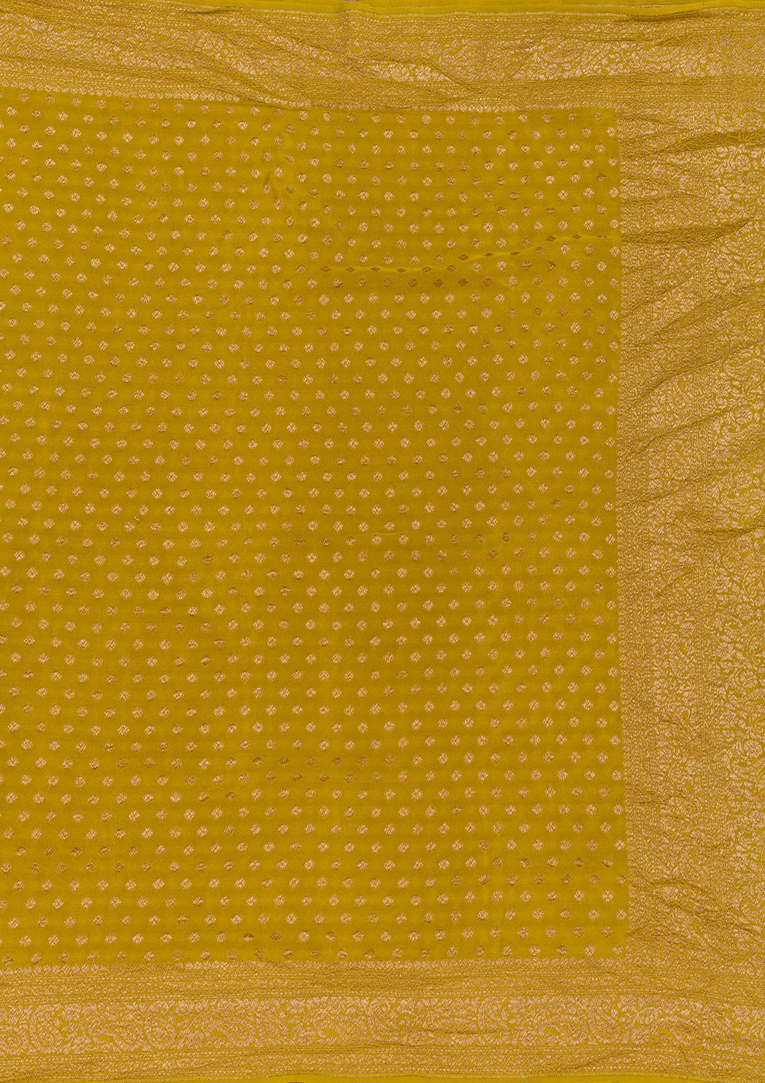 Mustard Zariwork Pure Silk Saree-Koskii