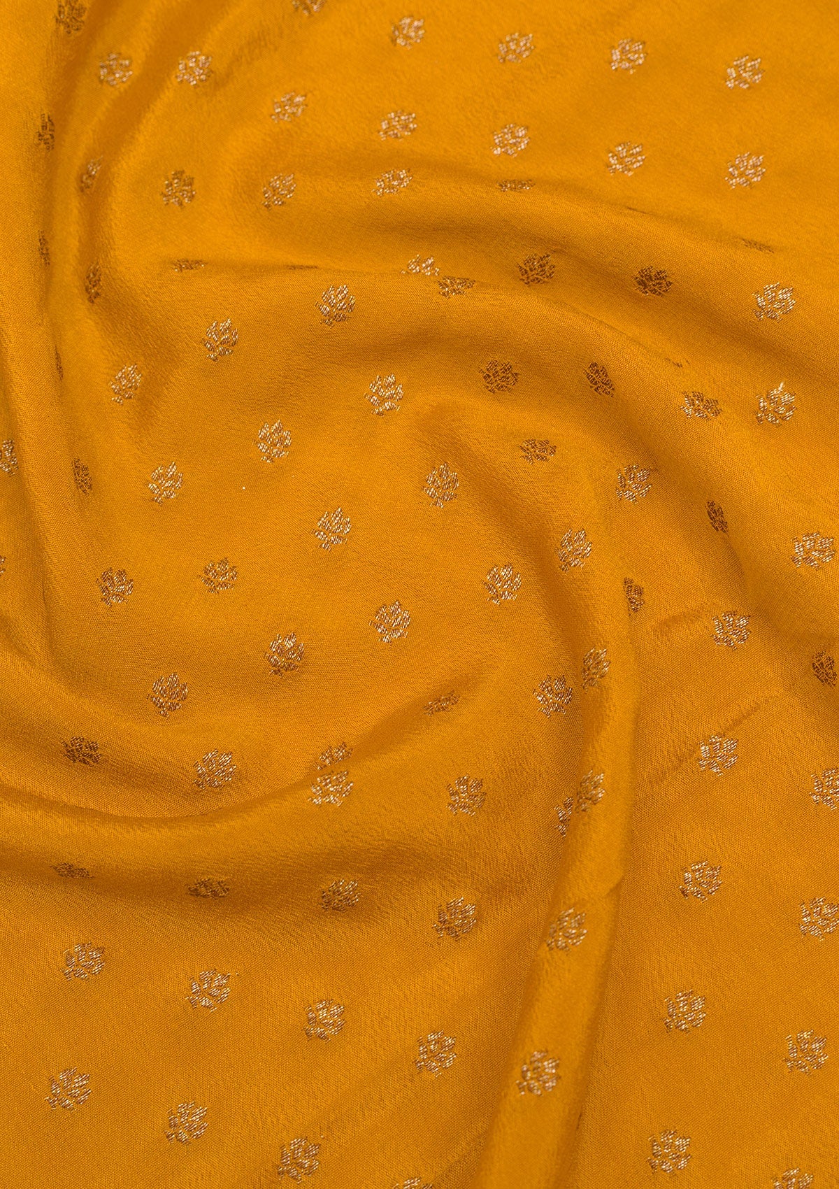 Mustard Zariwork Pure Silk Saree-Koskii