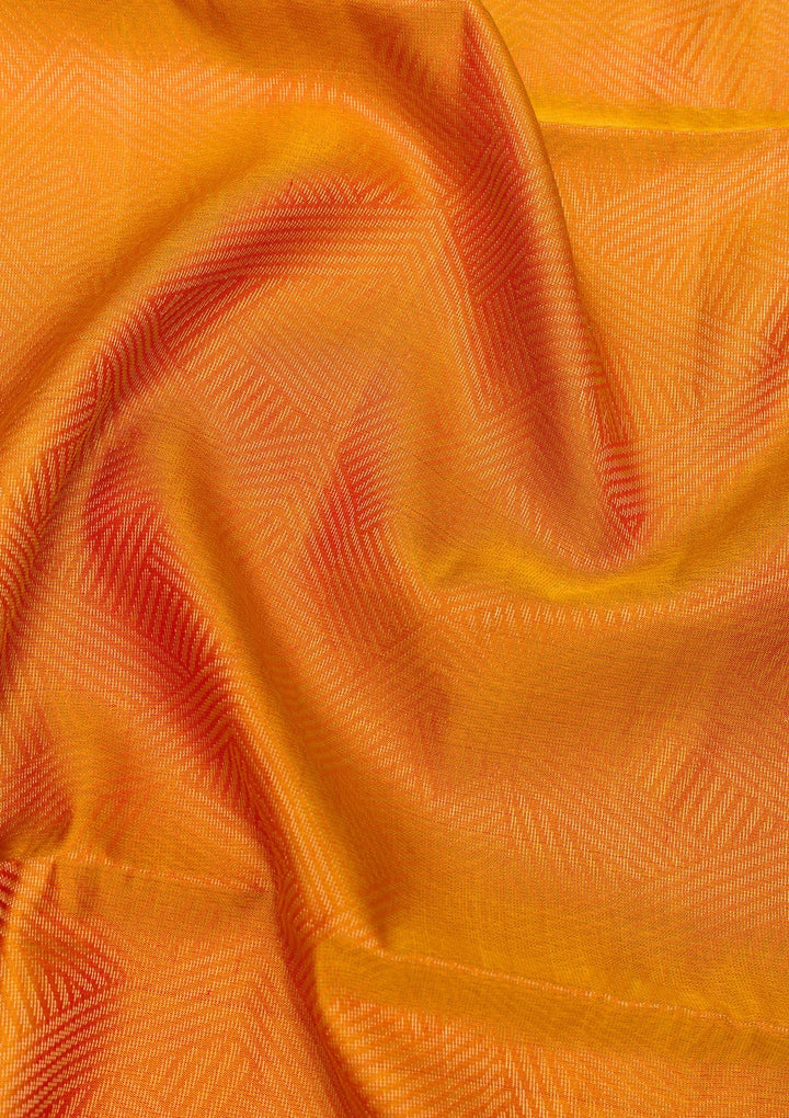 Mustard Zariwork Pure Silk Saree-Koskii