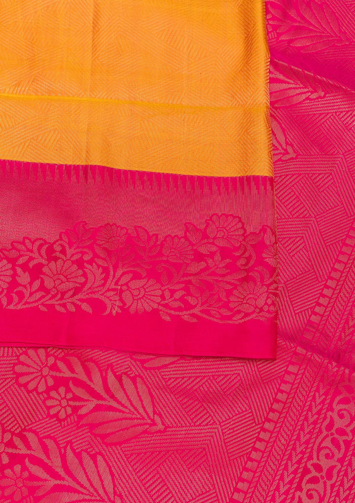 Mustard Zariwork Pure Silk Saree-Koskii