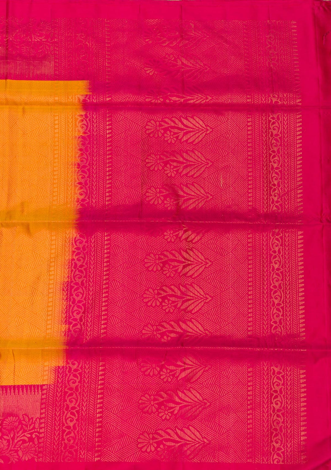 Mustard Zariwork Pure Silk Saree-Koskii