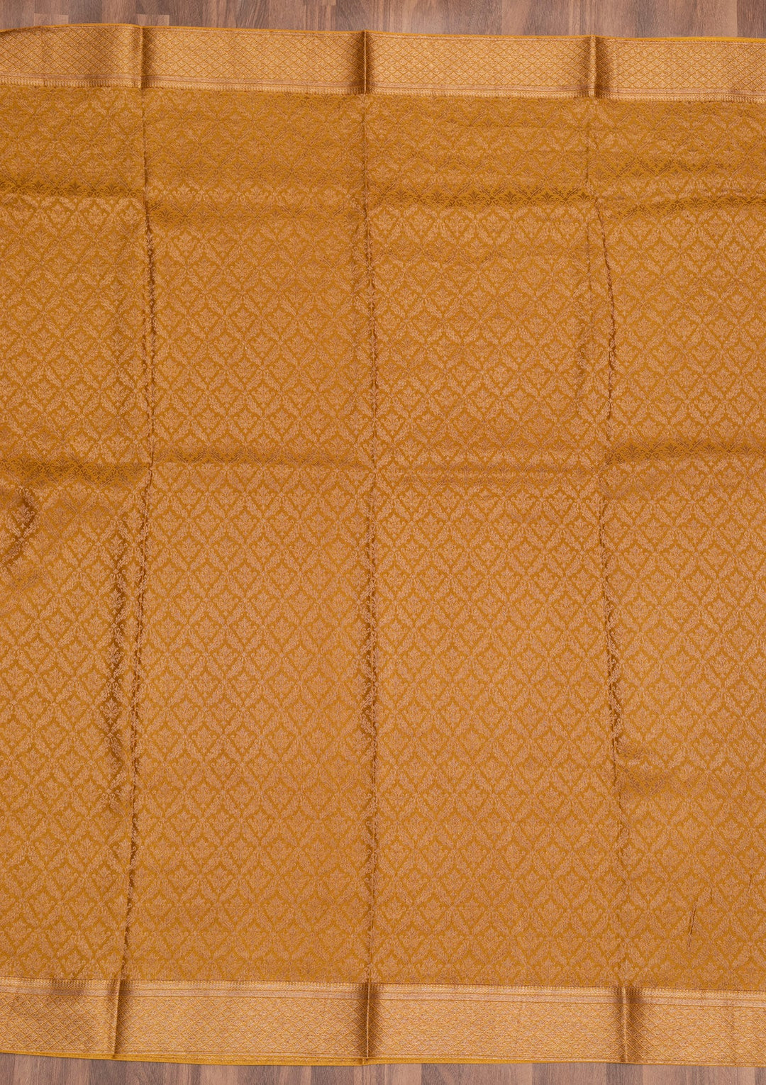 Mustard Zariwork Pure Silk Saree-Koskii