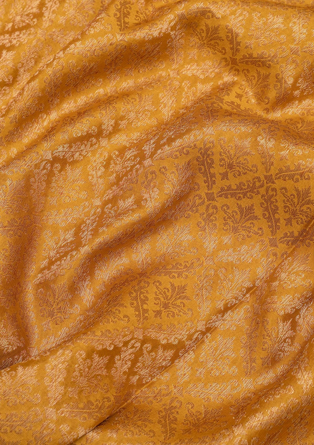 Mustard Zariwork Pure Silk Saree-Koskii