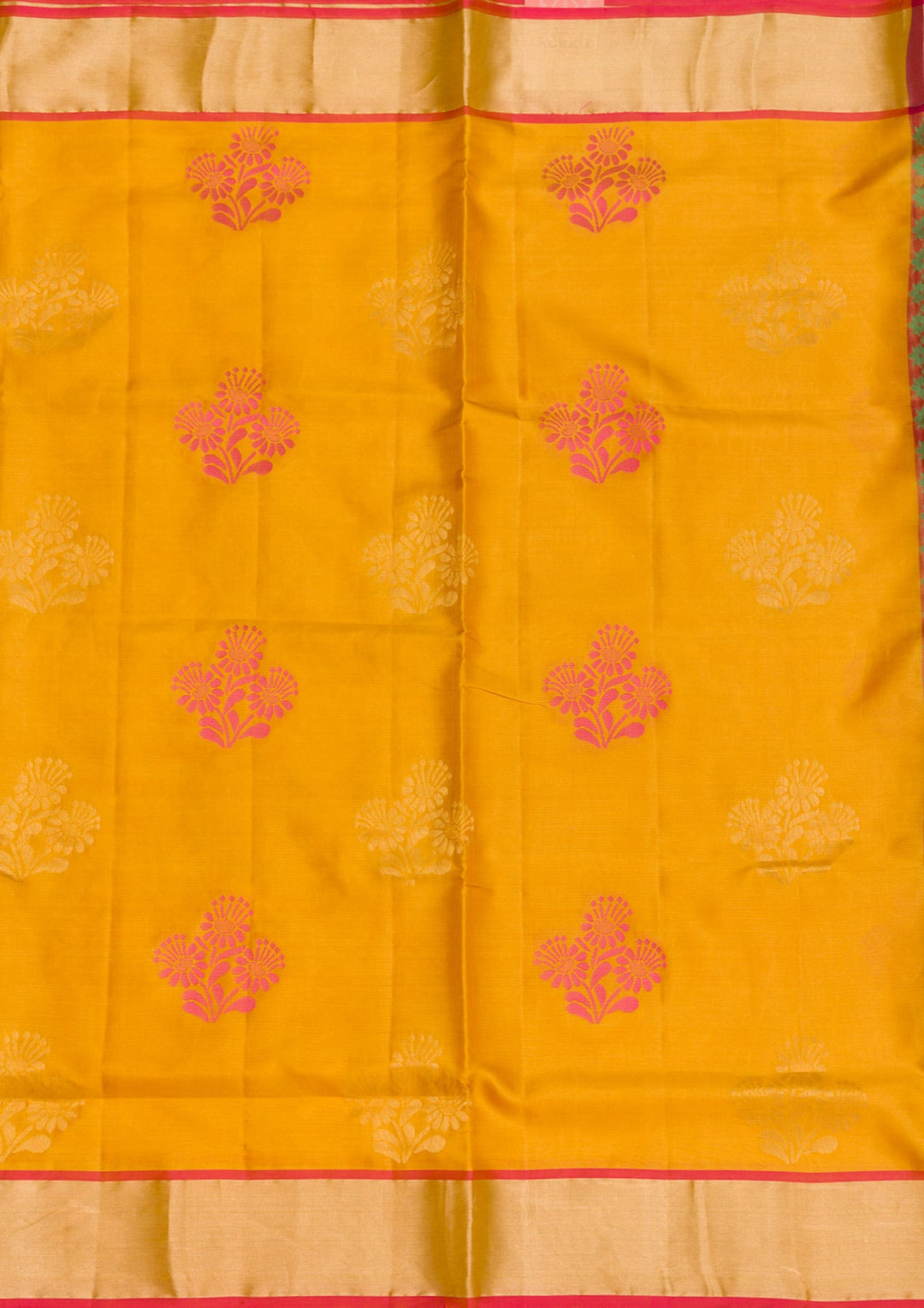Mustard Zariwork Pure Silk Saree-Koskii