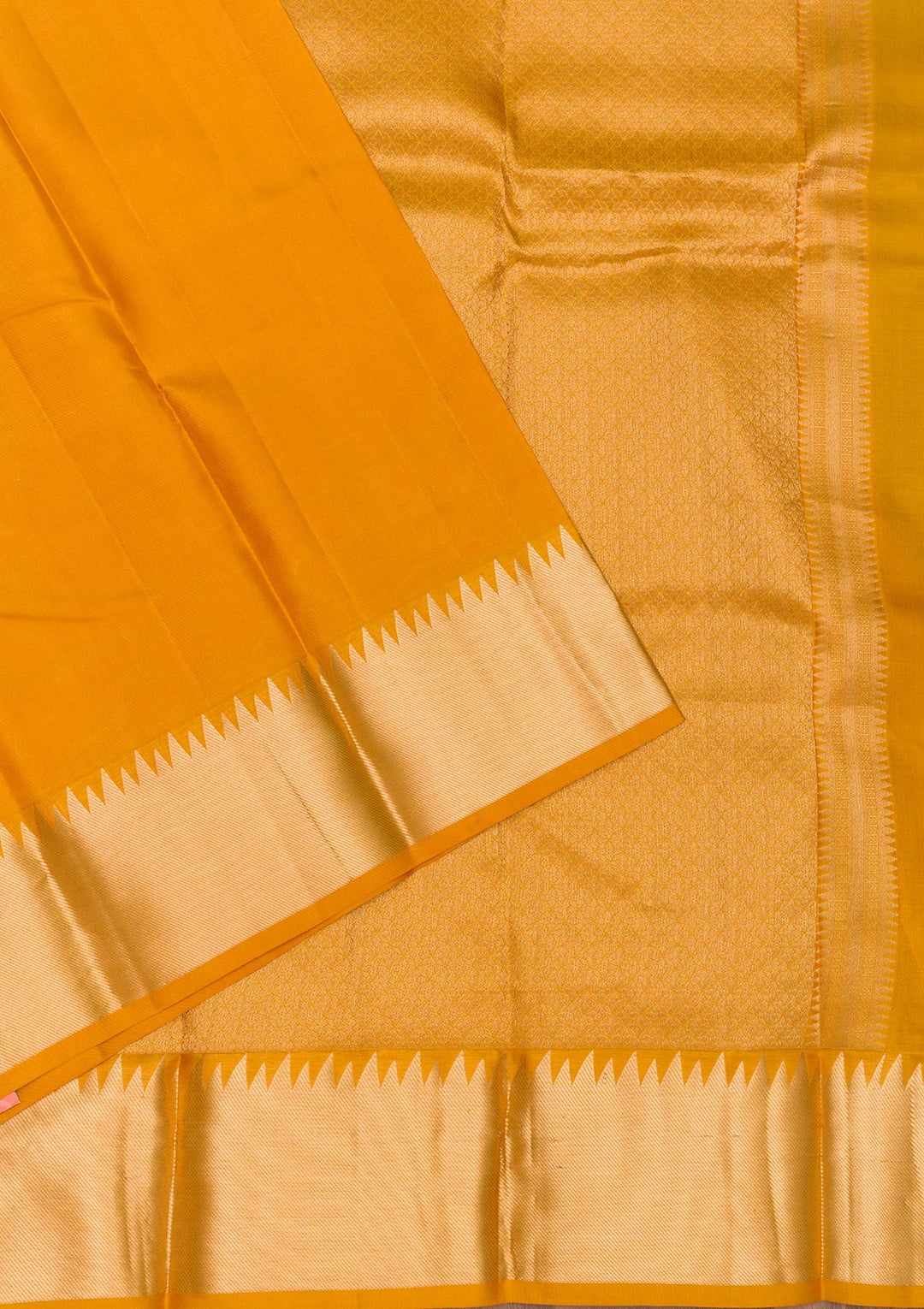 Mustard Zariwork Pure Silk Saree-Koskii