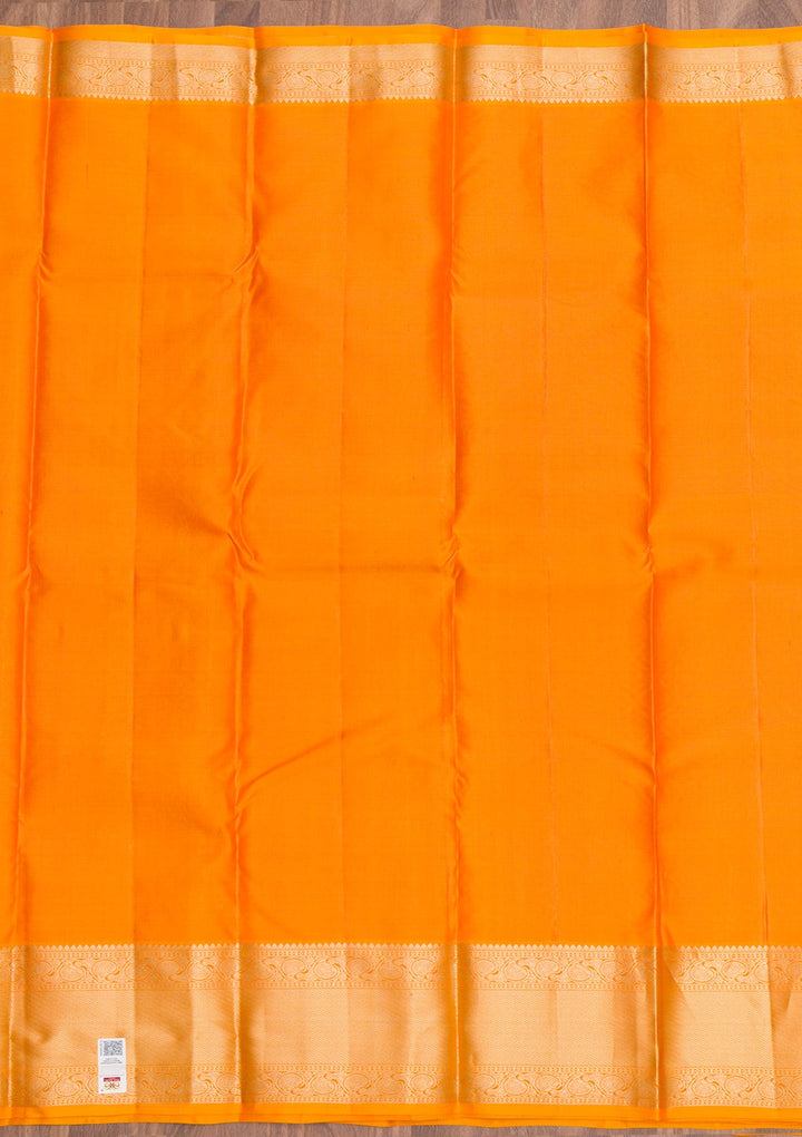 Mustard Zariwork Pure Silk Saree-Koskii