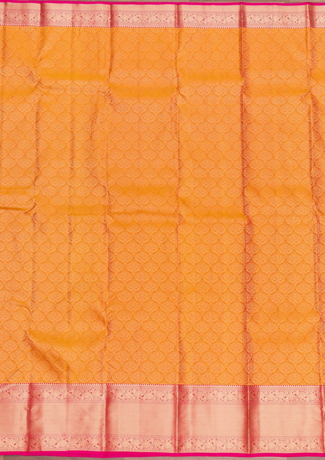 Mustard Zariwork Pure Silk Saree-Koskii