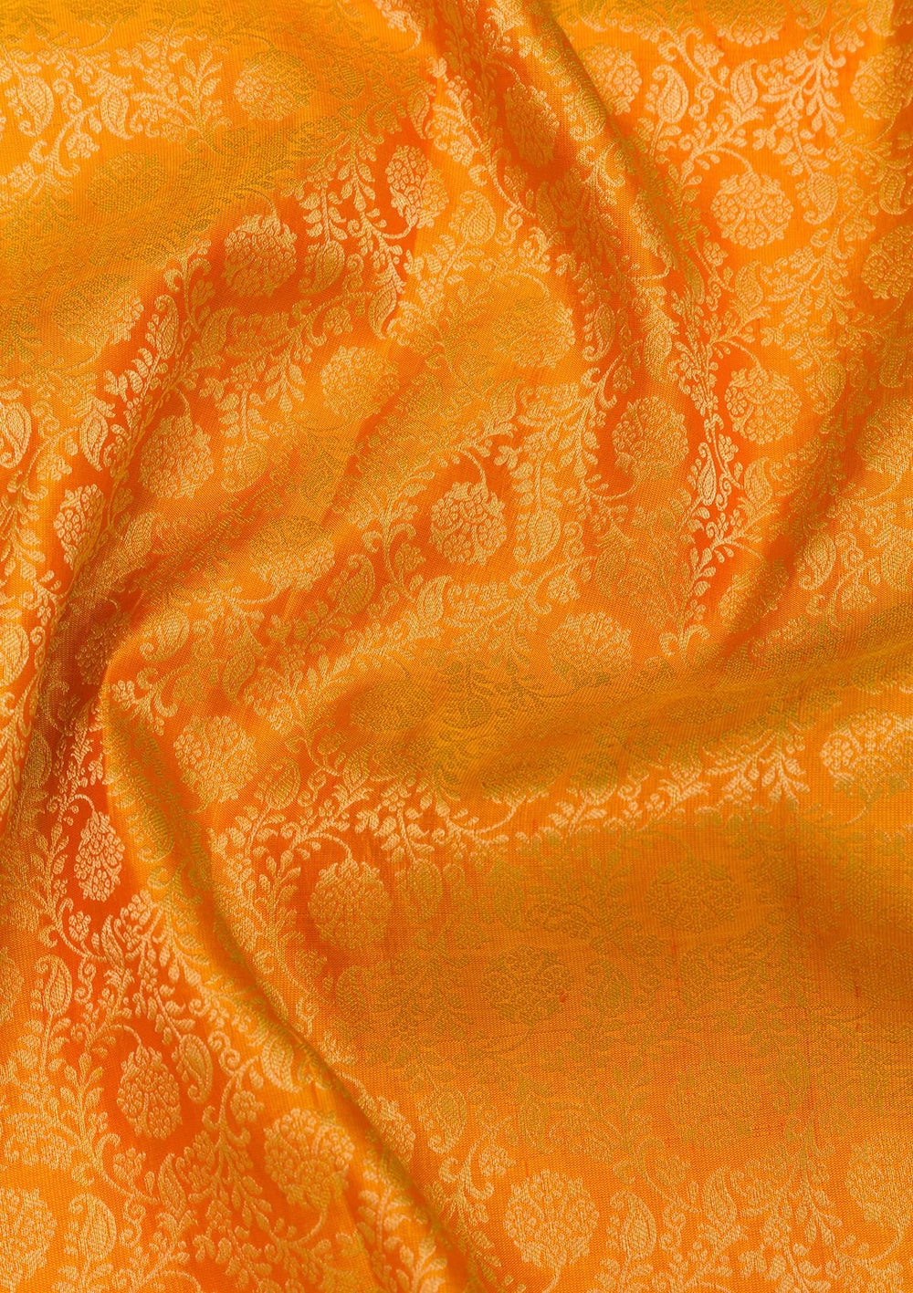 Mustard Zariwork Pure Silk Saree-Koskii