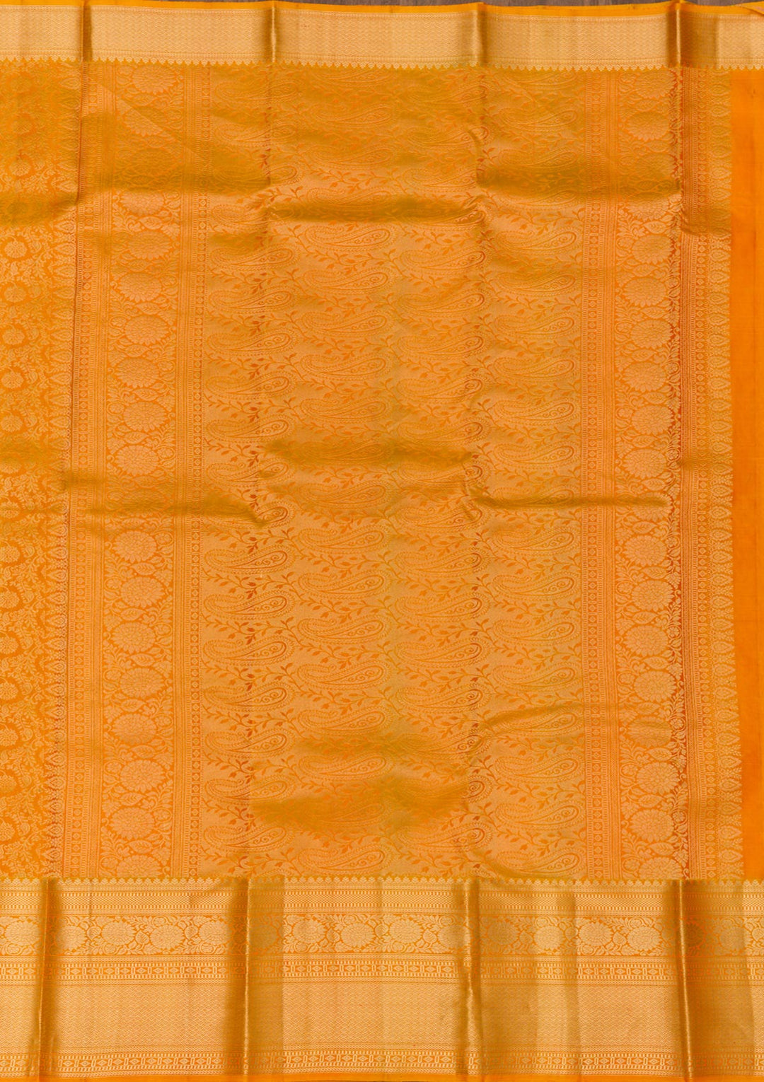 Mustard Zariwork Pure Silk Saree-Koskii