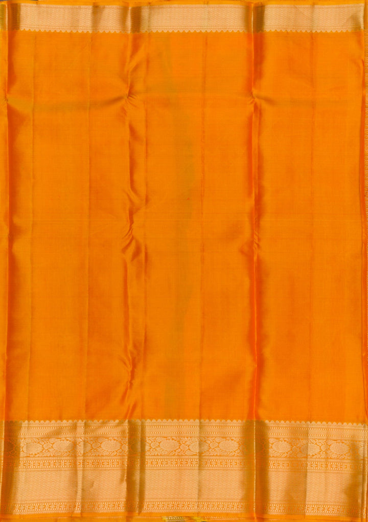 Mustard Zariwork Pure Silk Saree-Koskii