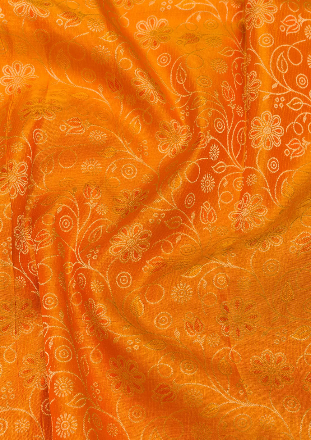 Mustard Zariwork Pure Silk Saree-Koskii