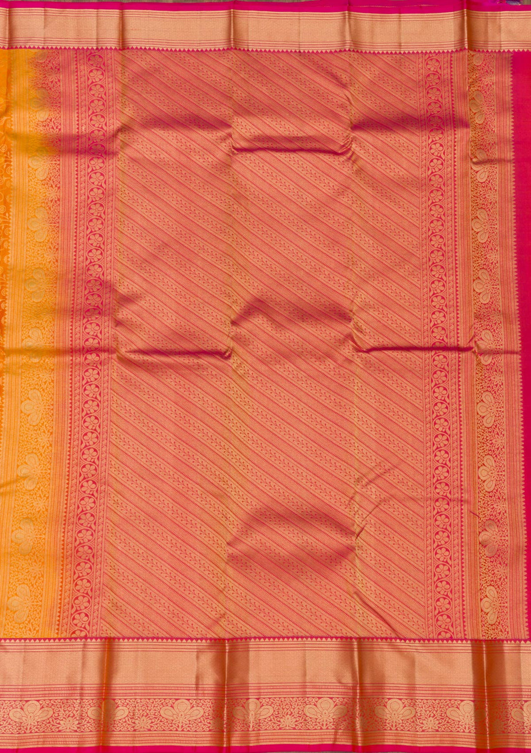 Mustard Zariwork Pure Silk Saree-Koskii