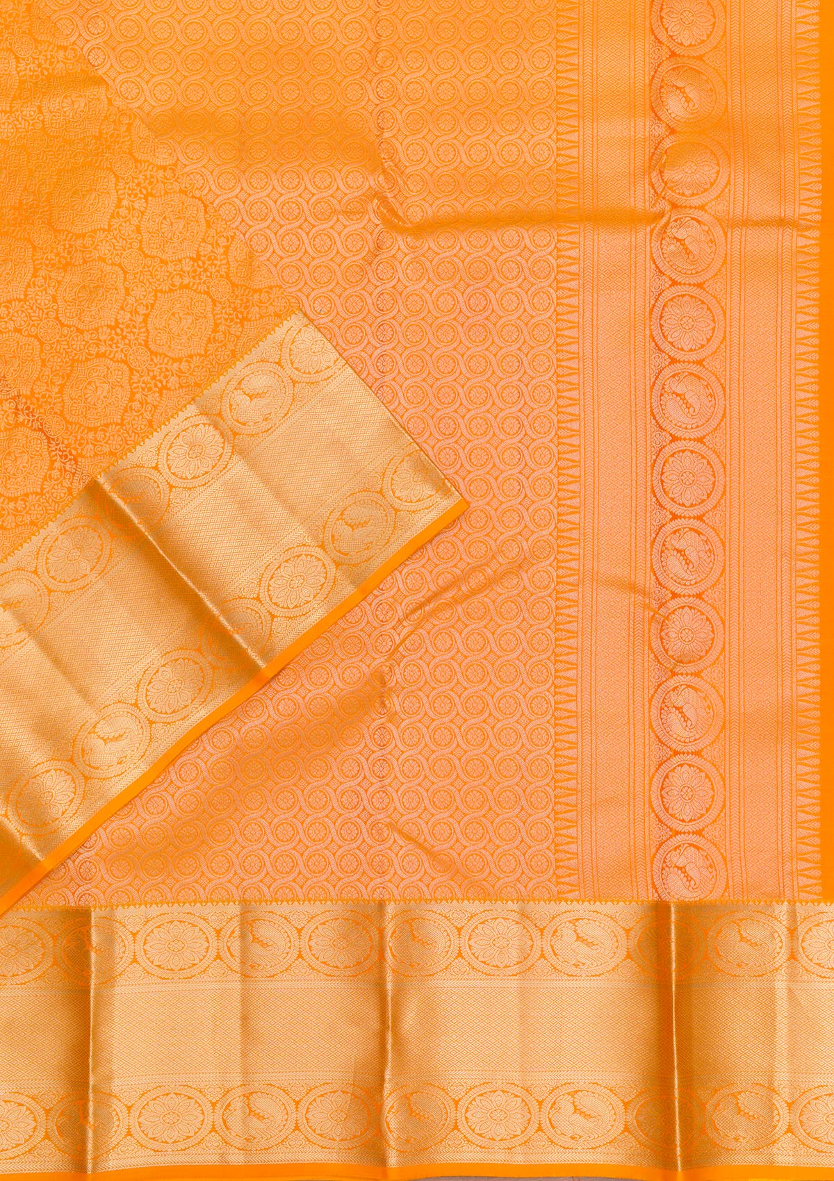 Mustard Zariwork Pure Silk Saree-Koskii