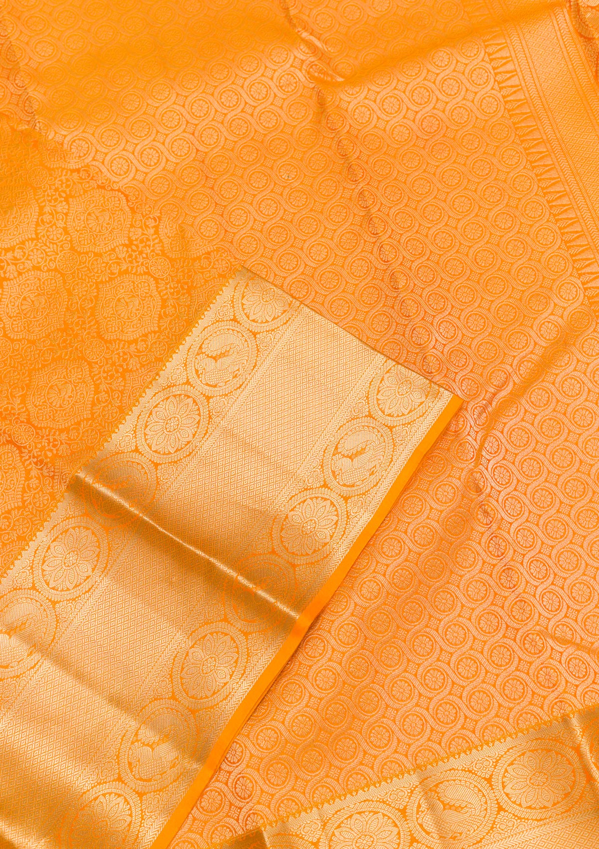 Mustard Zariwork Pure Silk Saree-Koskii