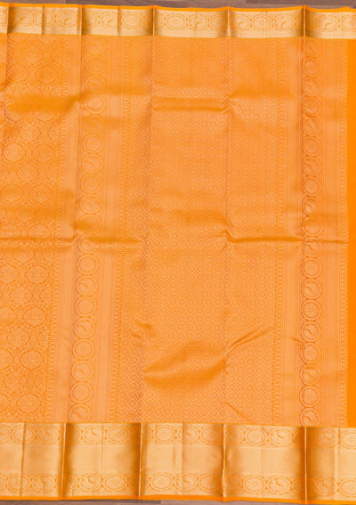 Mustard Zariwork Pure Silk Saree-Koskii