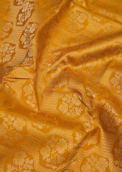 Mustard Zariwork Pure Silk Saree