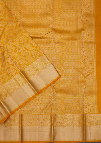 Mustard Zariwork Pure Silk Saree