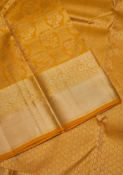 Mustard Zariwork Pure Silk Saree