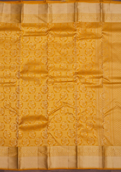 Mustard Zariwork Pure Silk Saree