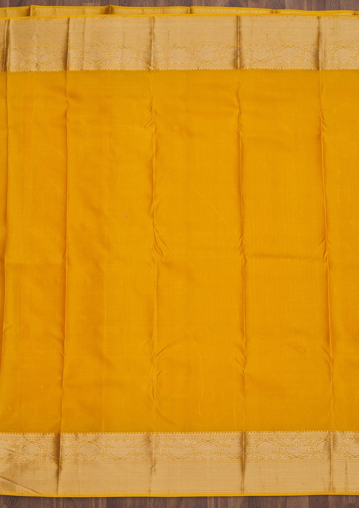 Mustard Zariwork Pure Silk Saree-Koskii