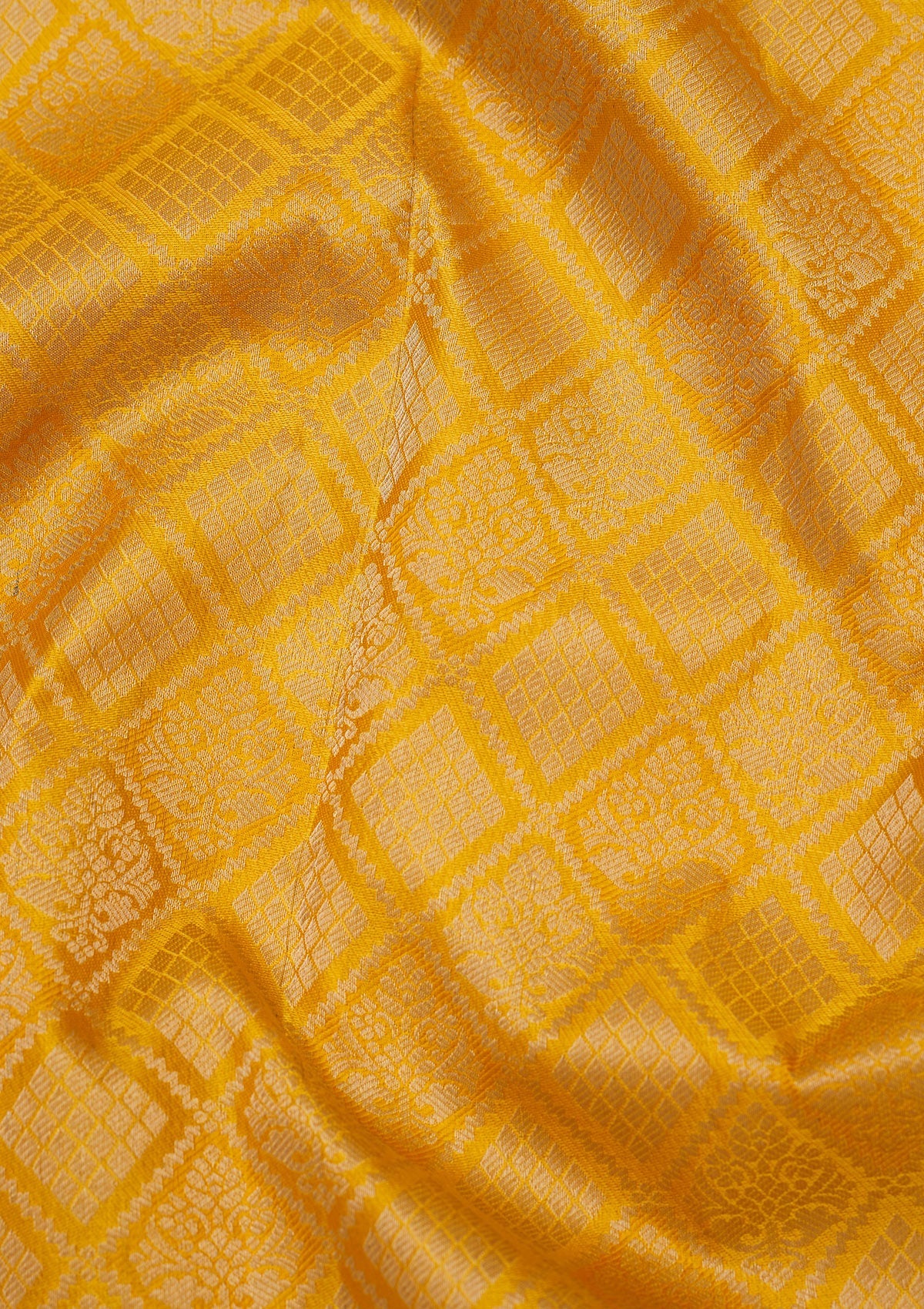 Mustard Zariwork Pure Silk Saree-Koskii