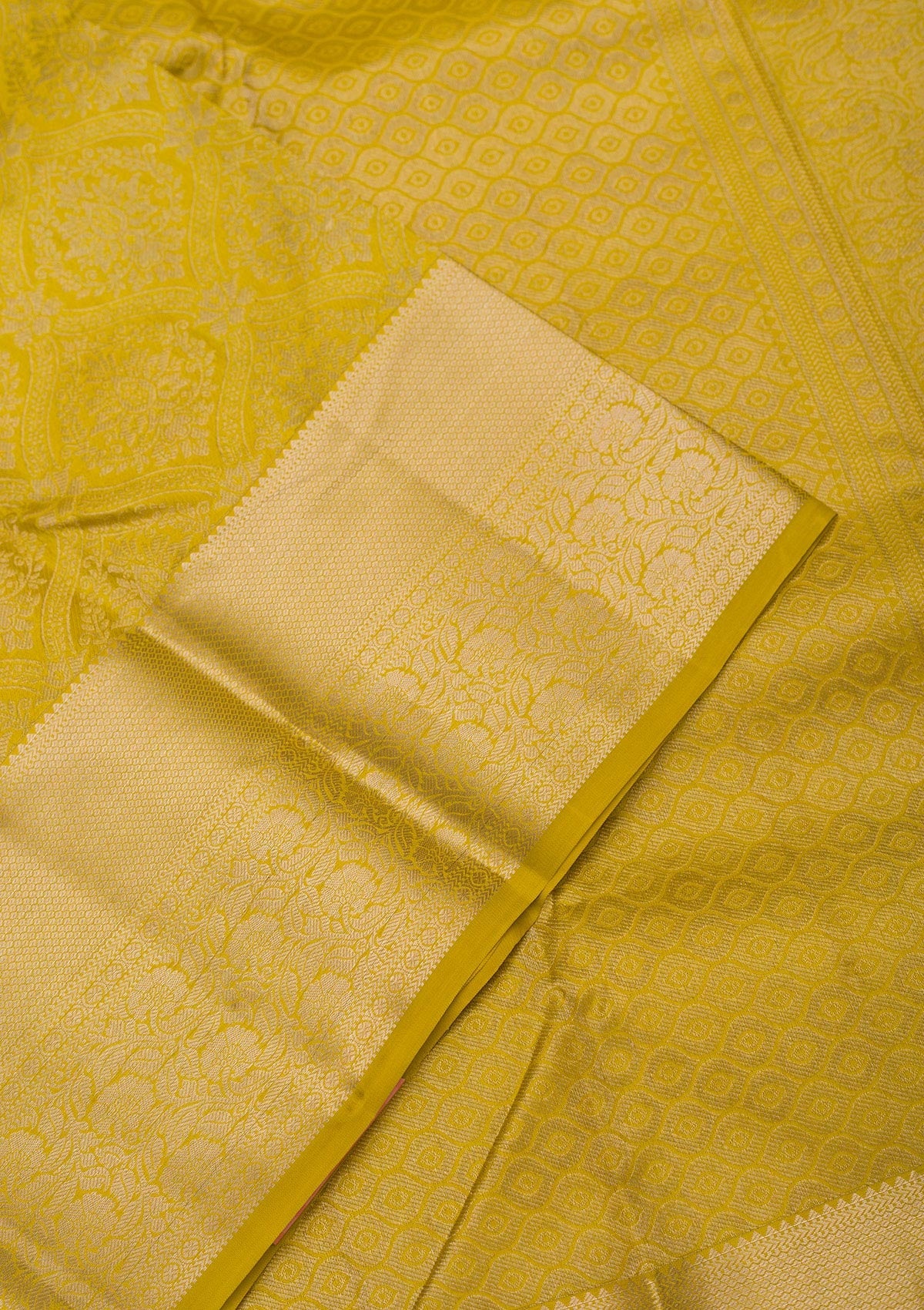 Mustard Zariwork Pure Silk Saree-Koskii