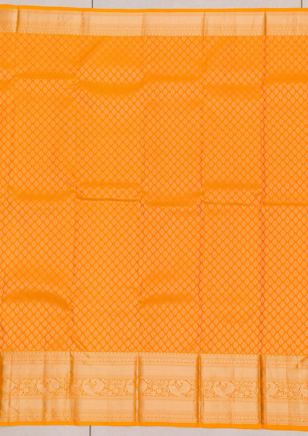 Mustard Zariwork Pure Silk Saree-Koskii