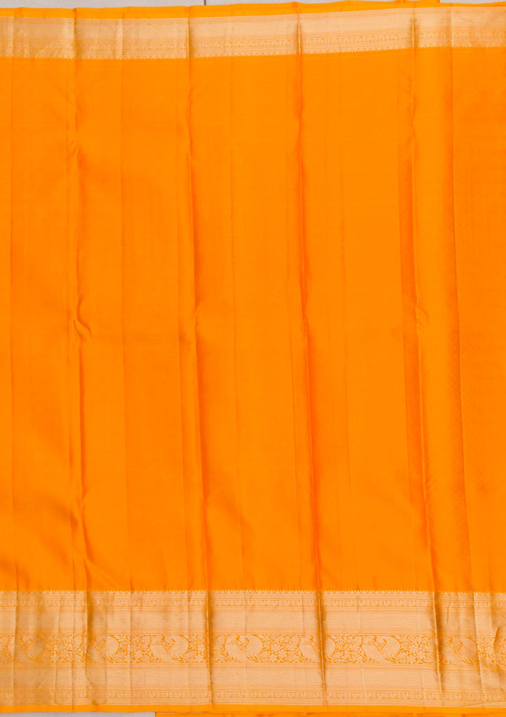 Mustard Zariwork Pure Silk Saree-Koskii