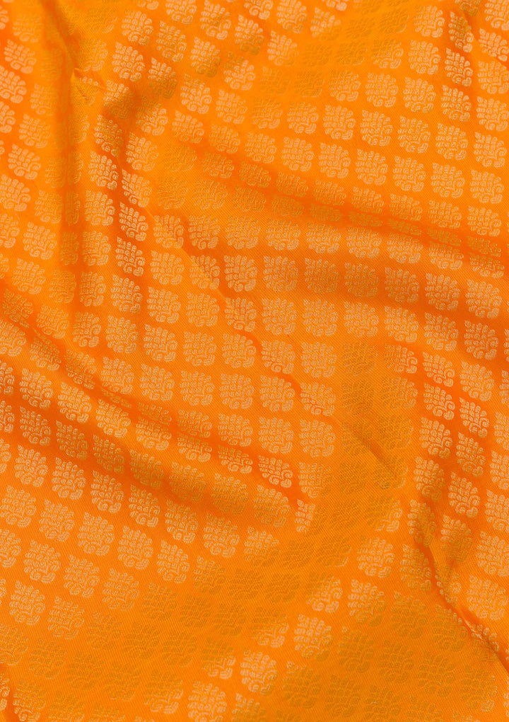 Mustard Zariwork Pure Silk Saree-Koskii