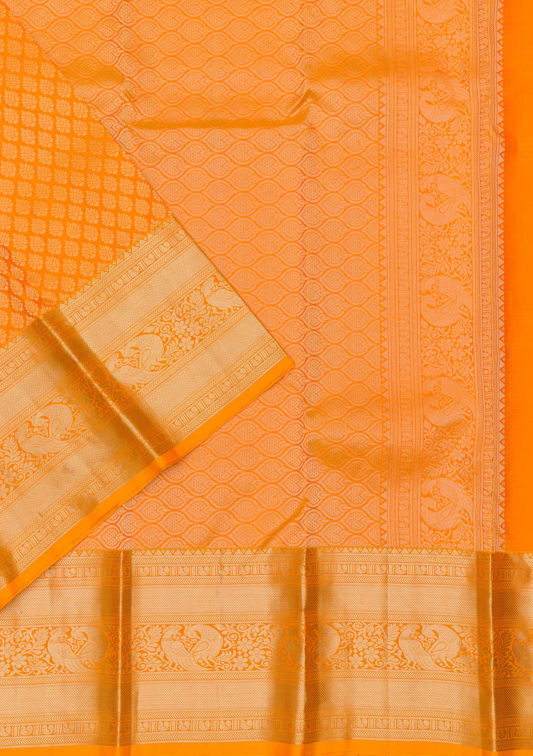 Mustard Zariwork Pure Silk Saree-Koskii