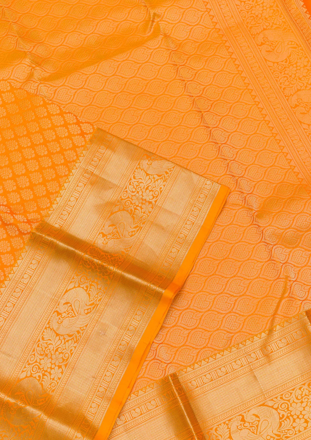 Mustard Zariwork Pure Silk Saree-Koskii