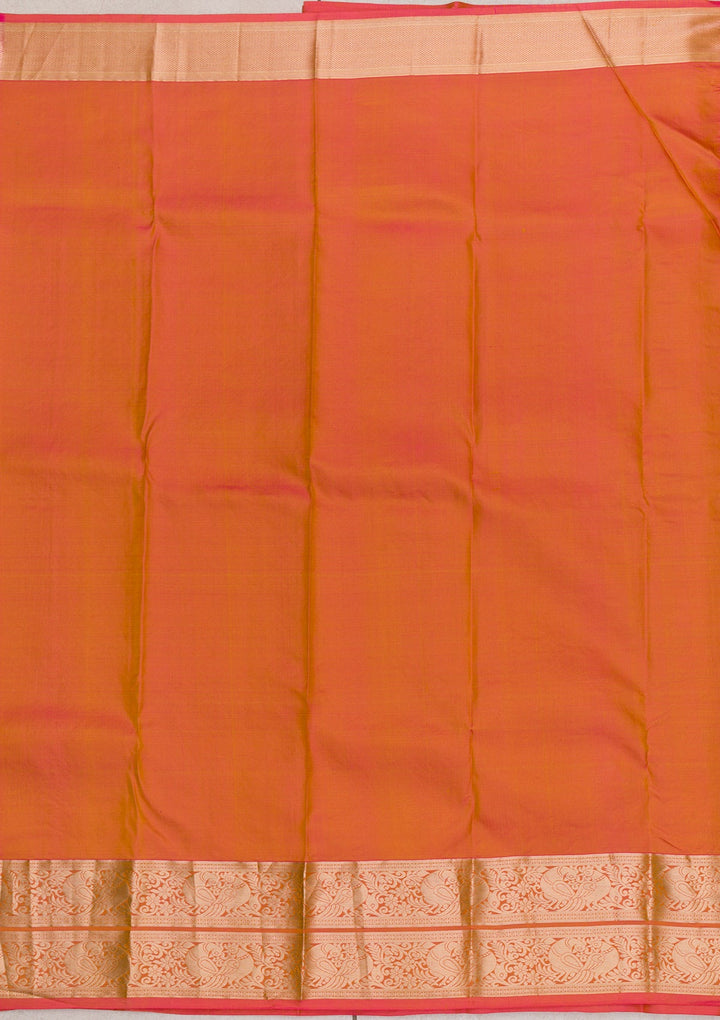 Mustard Zariwork Pure Silk Saree-Koskii