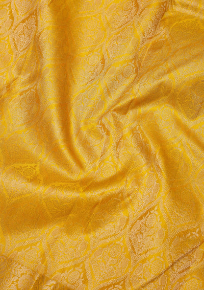 Mustard Zariwork Pure Silk Saree-Koskii