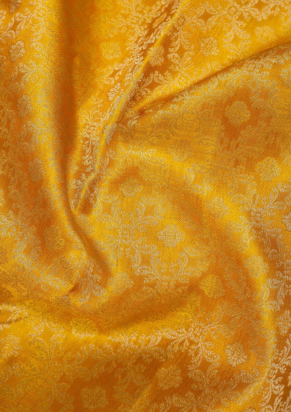 Mustard Zariwork Pure Silk Saree-Koskii